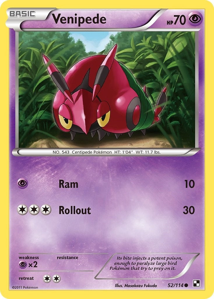 Image for Venipede (52/114) [Black and White] - Pokemon