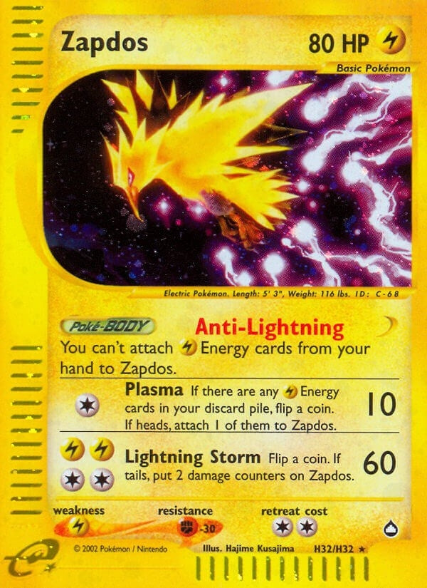 Image for Zapdos (H32) (H32/H32) [Aquapolis] - Pokemon