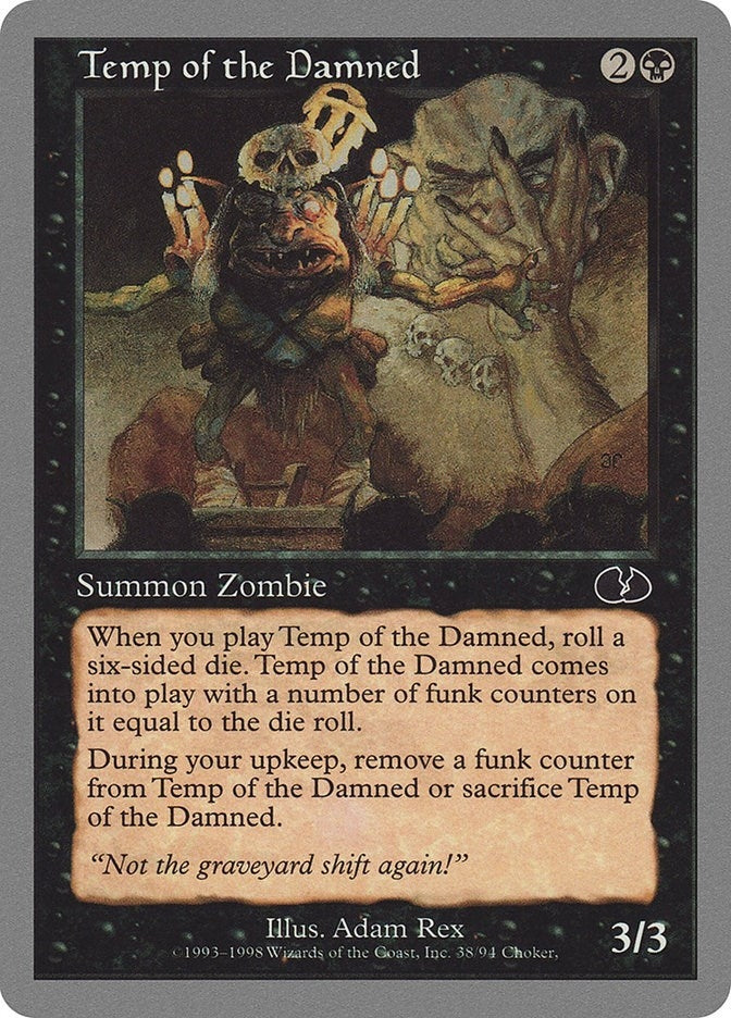 Image for Temp of the Damned (38) [Unglued] - Magic: The Gathering