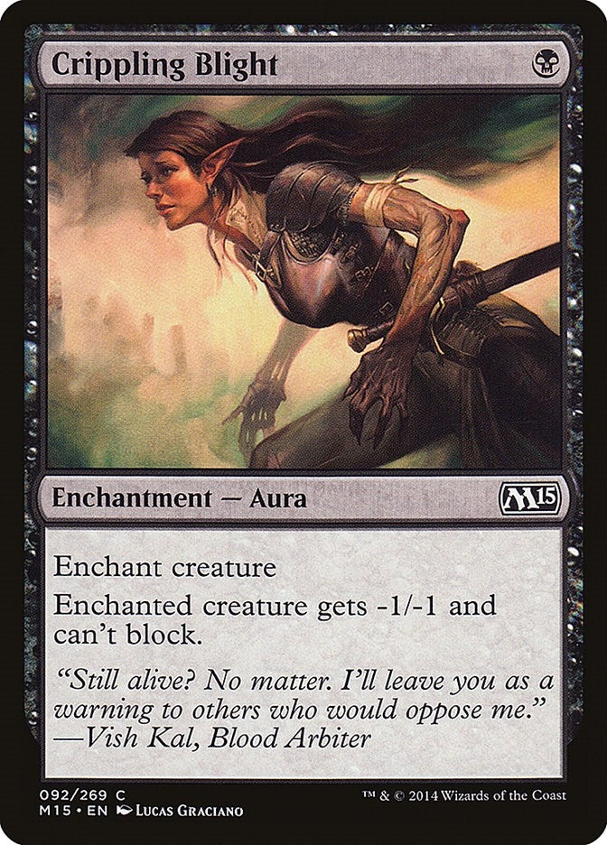 Image for Crippling Blight (92) [Magic 2015 (M15)] - Magic: The Gathering