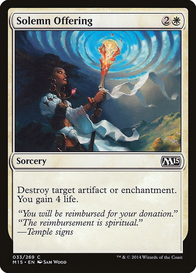 Image for Solemn Offering (33) [Magic 2015 (M15)] - Magic: The Gathering