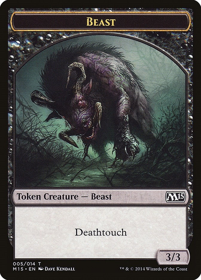 Image for Beast Token (Black) (5) [Magic 2015 (M15)] - Magic: The Gathering