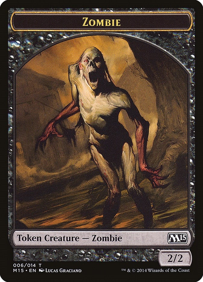 Zombie Token (6) [Magic 2015 (M15) Tokens]