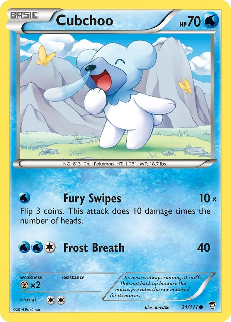 Image for Cubchoo (21/111) [XY - Furious Fists] - Pokemon