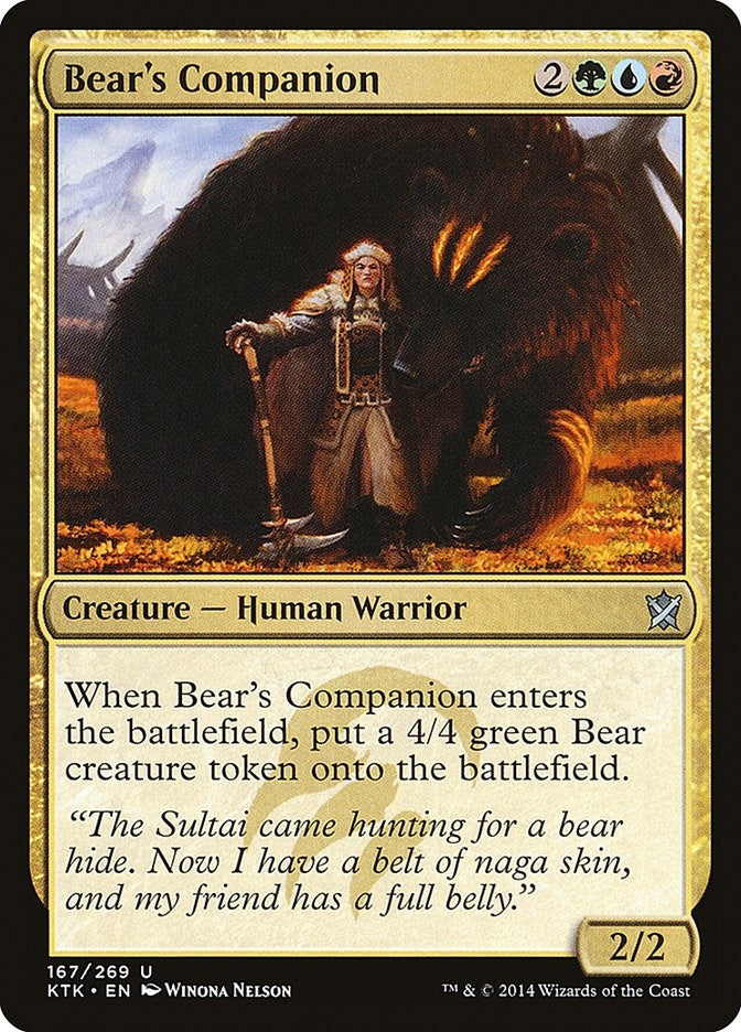Image for Bear's Companion (167) [Khans of Tarkir] - Magic: The Gathering