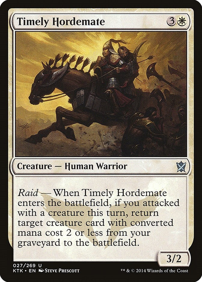 Image for Timely Hordemate (27) [Khans of Tarkir] - Magic: The Gathering