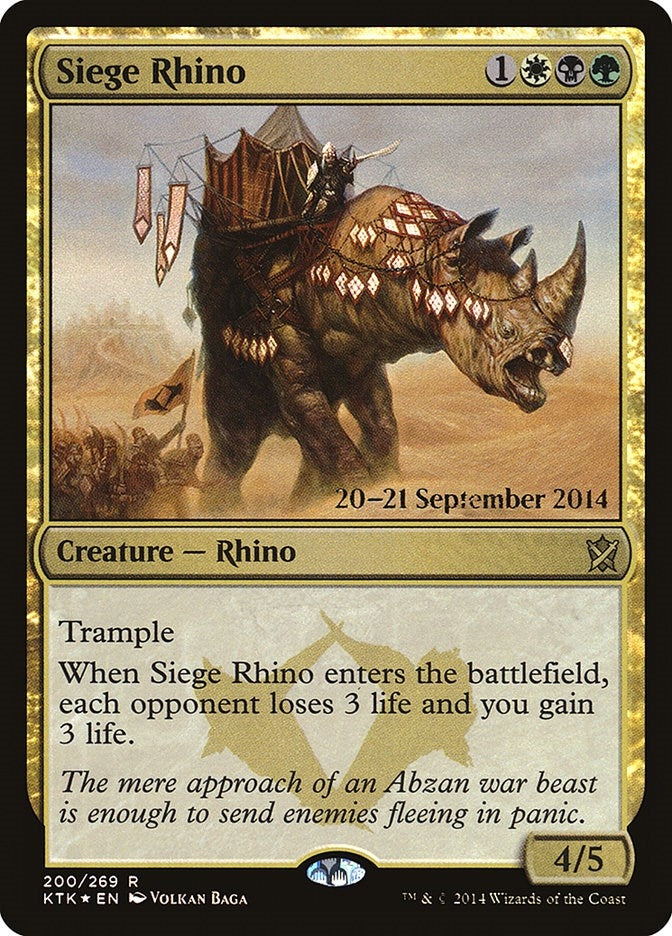 Image for Siege Rhino (200) [Prerelease Cards] - Magic: The Gathering
