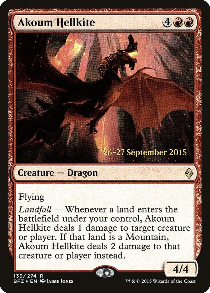 Image for Akoum Hellkite (139) [Prerelease Cards] - Magic: The Gathering