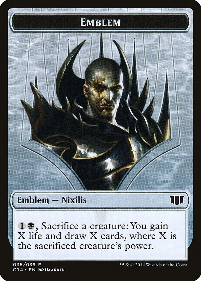 Image for Emblem - Ob Nixilis of the Black Oath // Zombie Double-Sided Token (35 // 16) [Commander 2014] - Magic: The Gathering