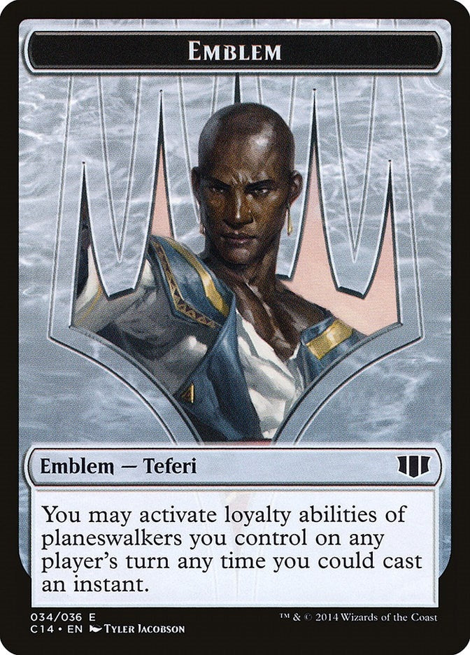 Image for Emblem - Teferi, Temporal Archmage // Zombie (011) Double-Sided Token (34 // 11) [Commander 2014] - Magic: The Gathering