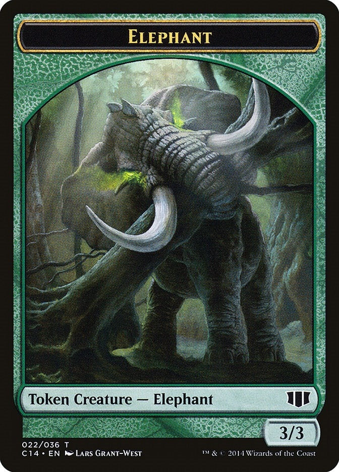 Image for Elephant // Elf Warrior Double-Sided Token (22 // 24) [Commander 2014] - Magic: The Gathering