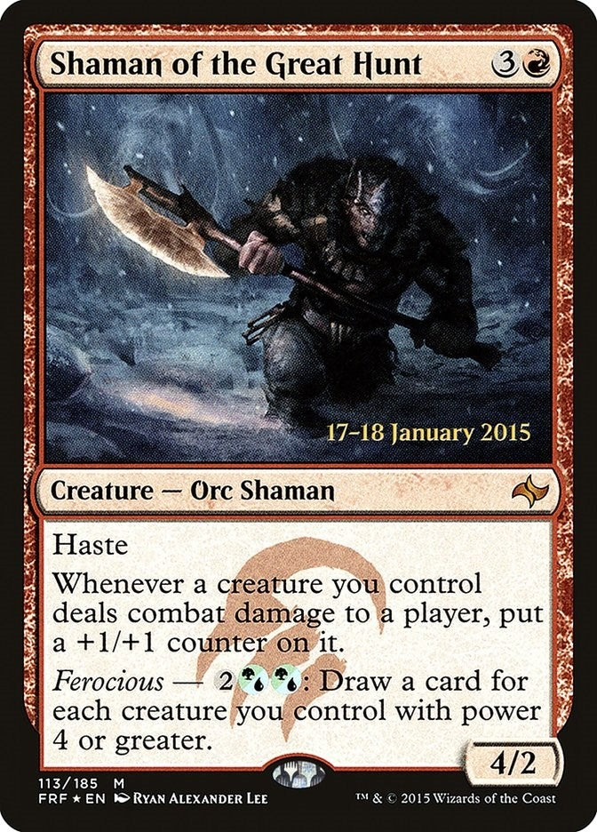 Image for Shaman of the Great Hunt (113) [Prerelease Cards] - Magic: The Gathering