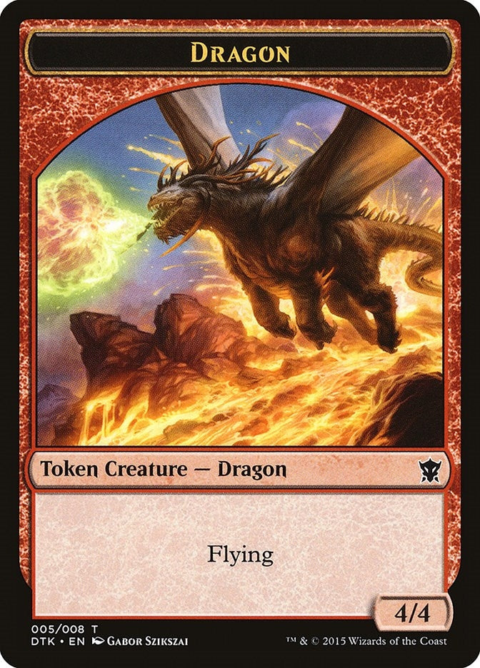 Image for Dragon Token (5) [Dragons of Tarkir] - Magic: The Gathering