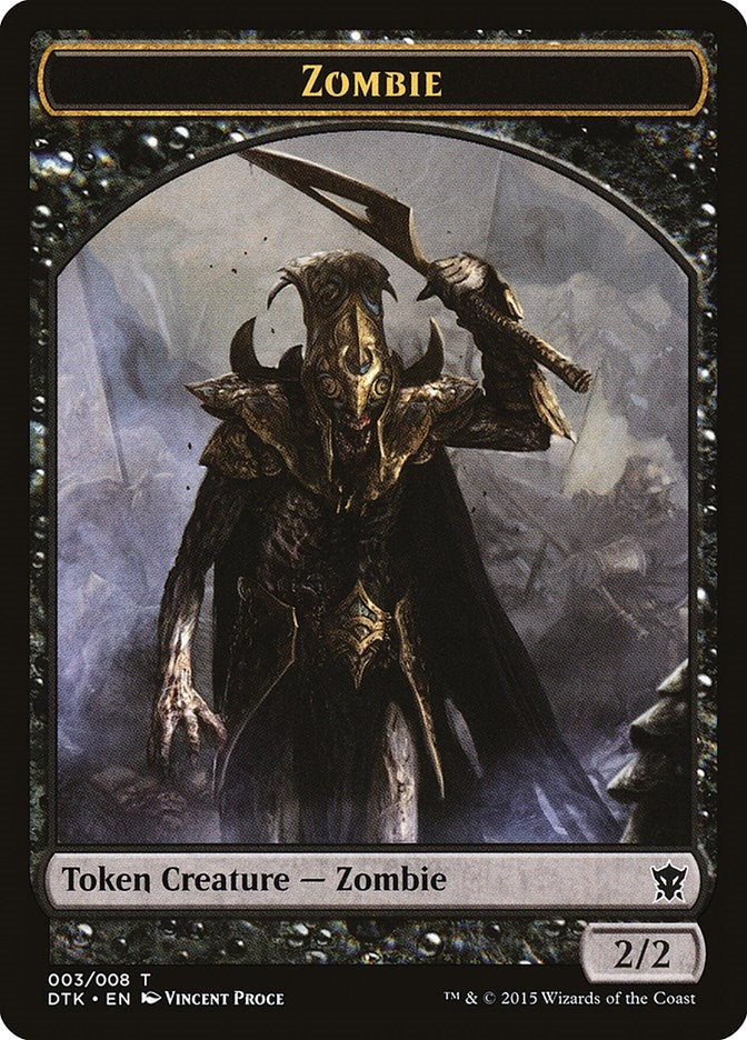 Image for Zombie Token (3) [Dragons of Tarkir] - Magic: The Gathering