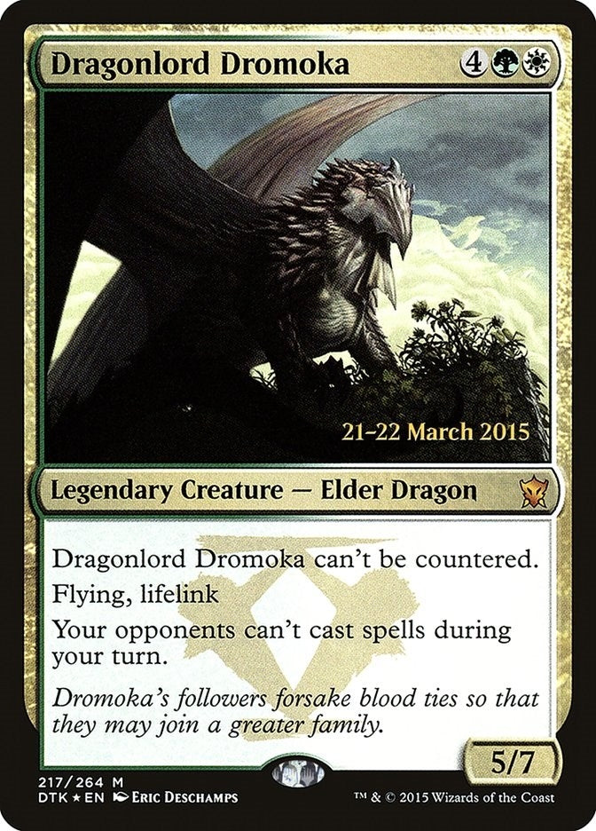 Image for Dragonlord Dromoka (217) [Prerelease Cards] - Magic: The Gathering