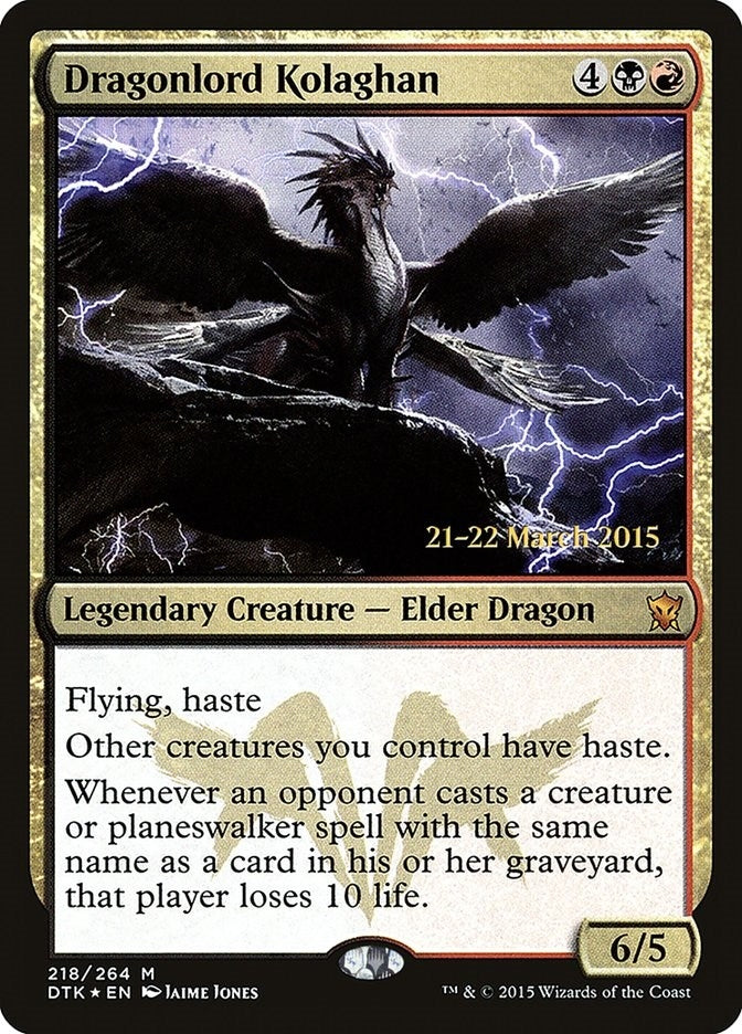 Image for Dragonlord Kolaghan (218) [Prerelease Cards] - Magic: The Gathering