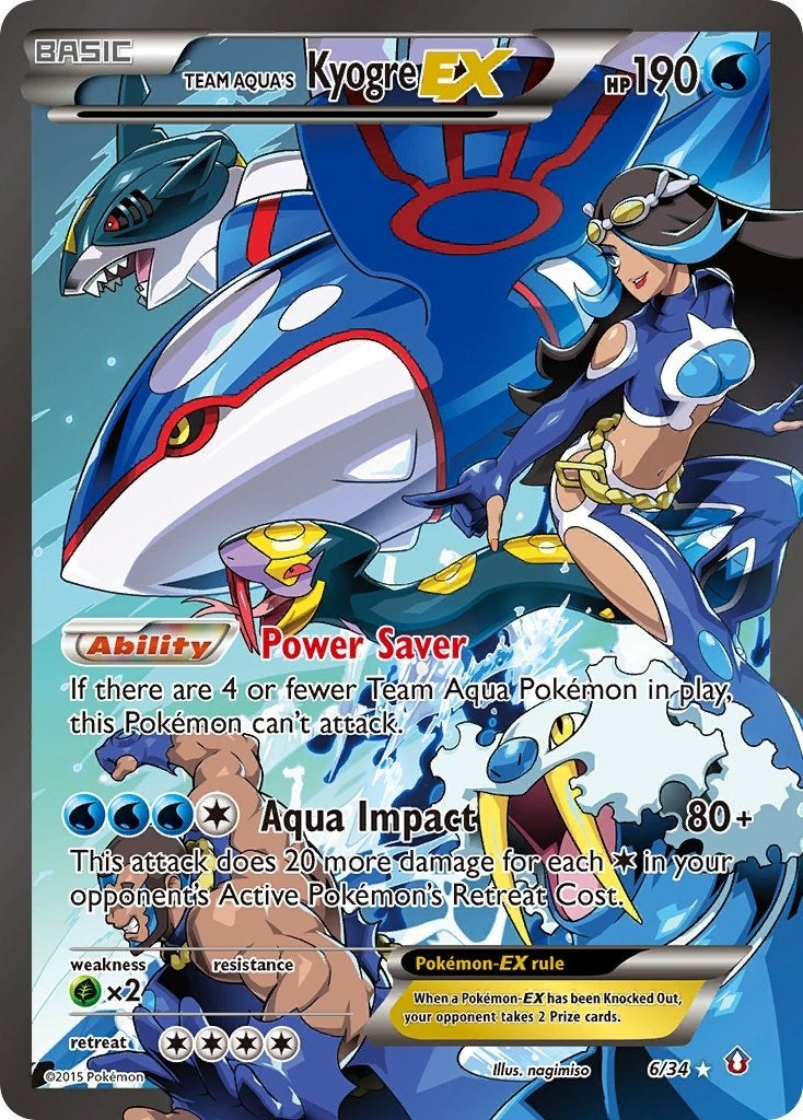 Image for Team Aqua's Kyogre EX (6/34) [Double Crisis] - Pokemon