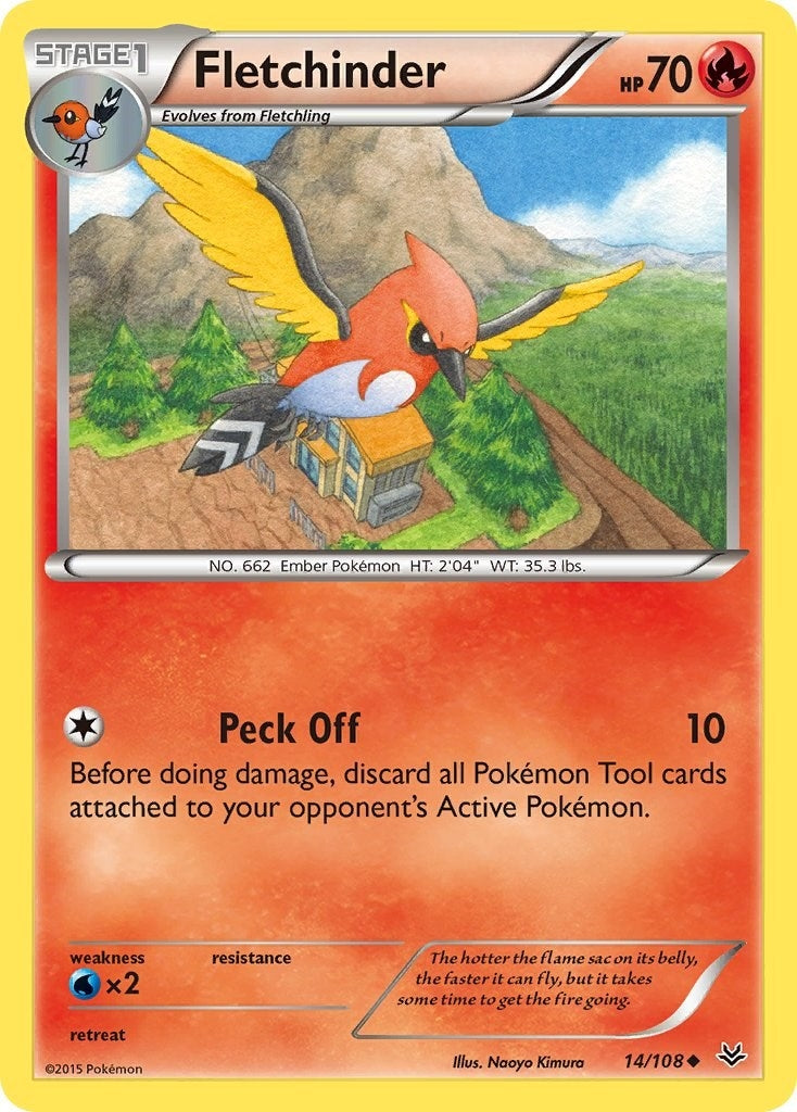 Image for Fletchinder (14/108) [XY - Roaring Skies] - Pokemon