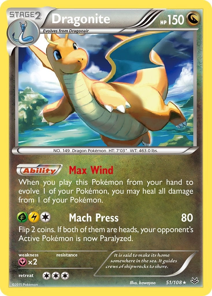 Image for Dragonite (51) (51/108) [XY - Roaring Skies] - Pokemon
