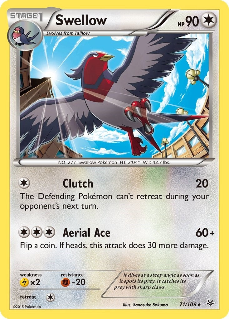 Image for Swellow (71) (71/108) [XY - Roaring Skies] - Pokemon