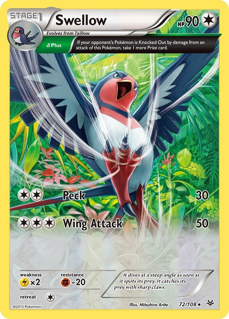 Image for Swellow (72 Delta) (72/108) [XY - Roaring Skies] - Pokemon