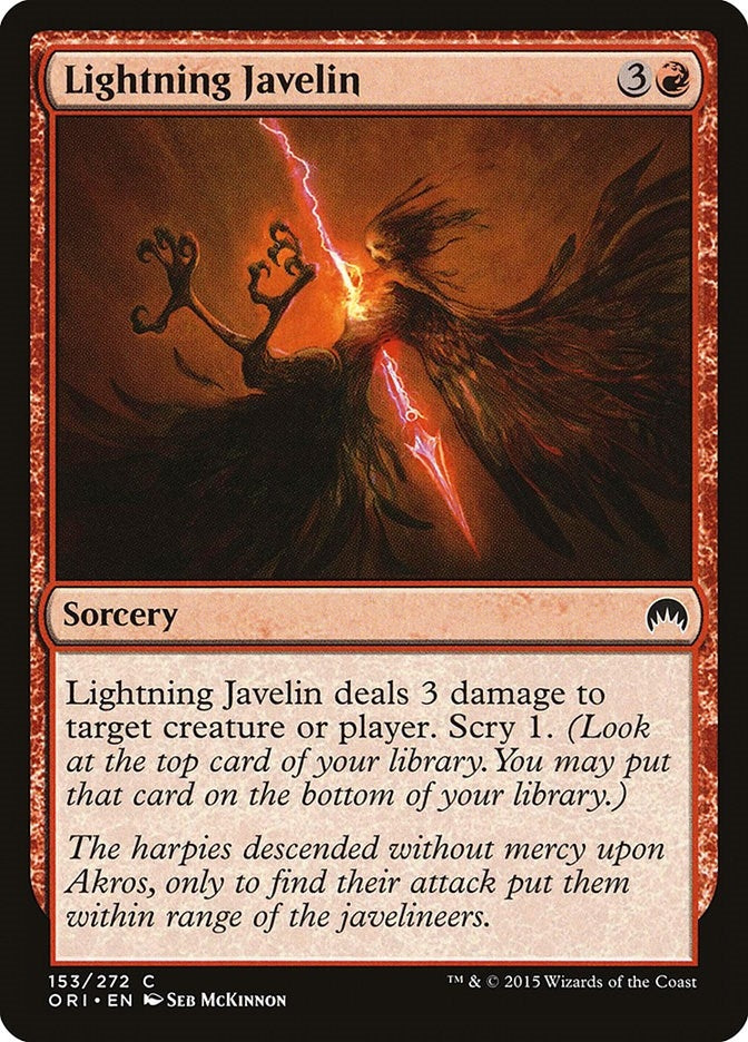 Image for Lightning Javelin (153) [Magic Origins] - Magic: The Gathering